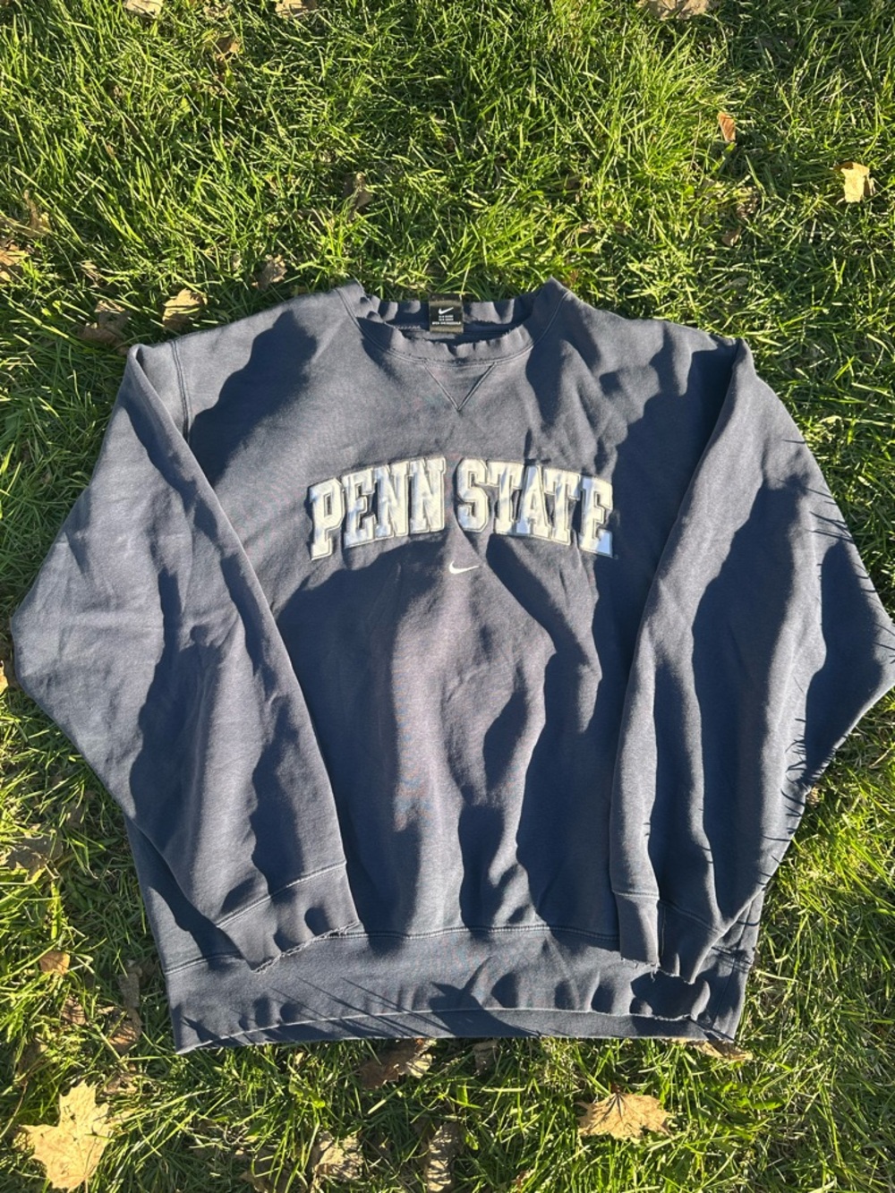 Nike Dark Gray Crewneck Sweatshirt with White Swoosh Tag